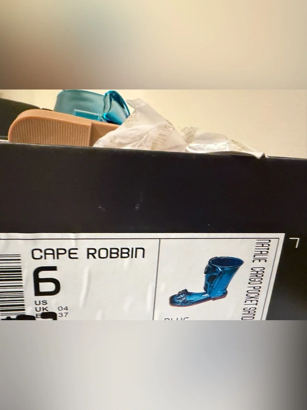 Cape Robbin Metallic Teal Ankle Cuff Sandals n US 6 size 37 NEW